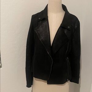 Classic Black Leather Moto Jacket